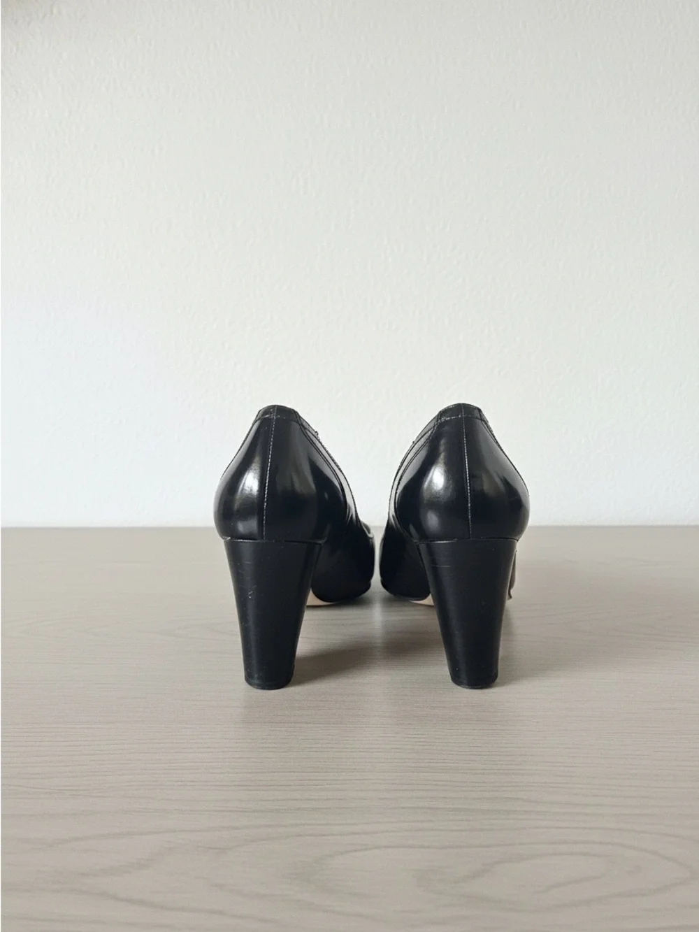 Enzo Angiolini Black Vegan Leather Loafer Pumps with Silver Buckle (Size 7.5 M)